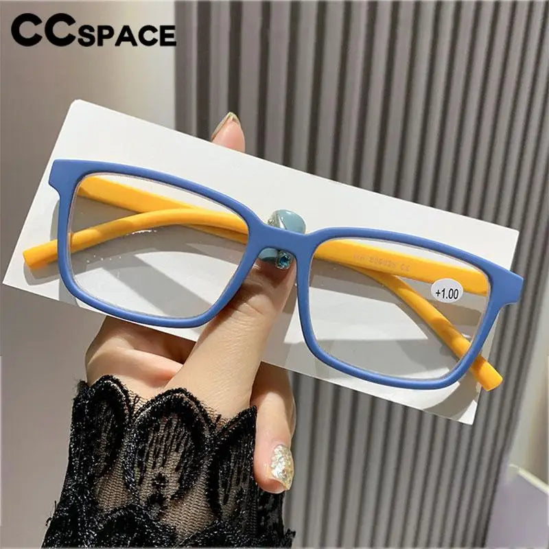 CCspace Unisex Full Rim Square Polycarbonate Reading Glasses +1.00 to +4.00 Strength - Lightweight & Durable for Reading, Computer Use & Office Work