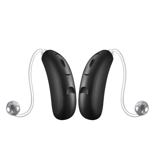 Audicus Dia Hearing Aid Kit - Directional Microphone, Noise & Feedback Reduction, Telecoil, Auto Environment Adjustment (Black) | Ideal for Seniors & Hearing Loss Patients in Daily Activities & Social Gatherings