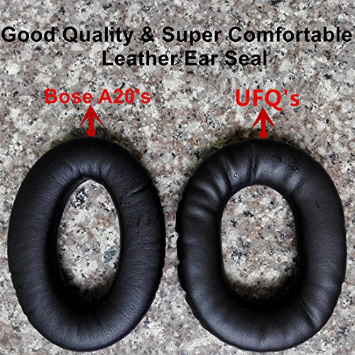 Premium Leather Ear Seals & Cushions for Aviation Headsets - Compatible with David Clark, UFQ, Avcomm, ASA, Faro, Kore - Enhanced Comfort for Pilots & Aviation Professionals