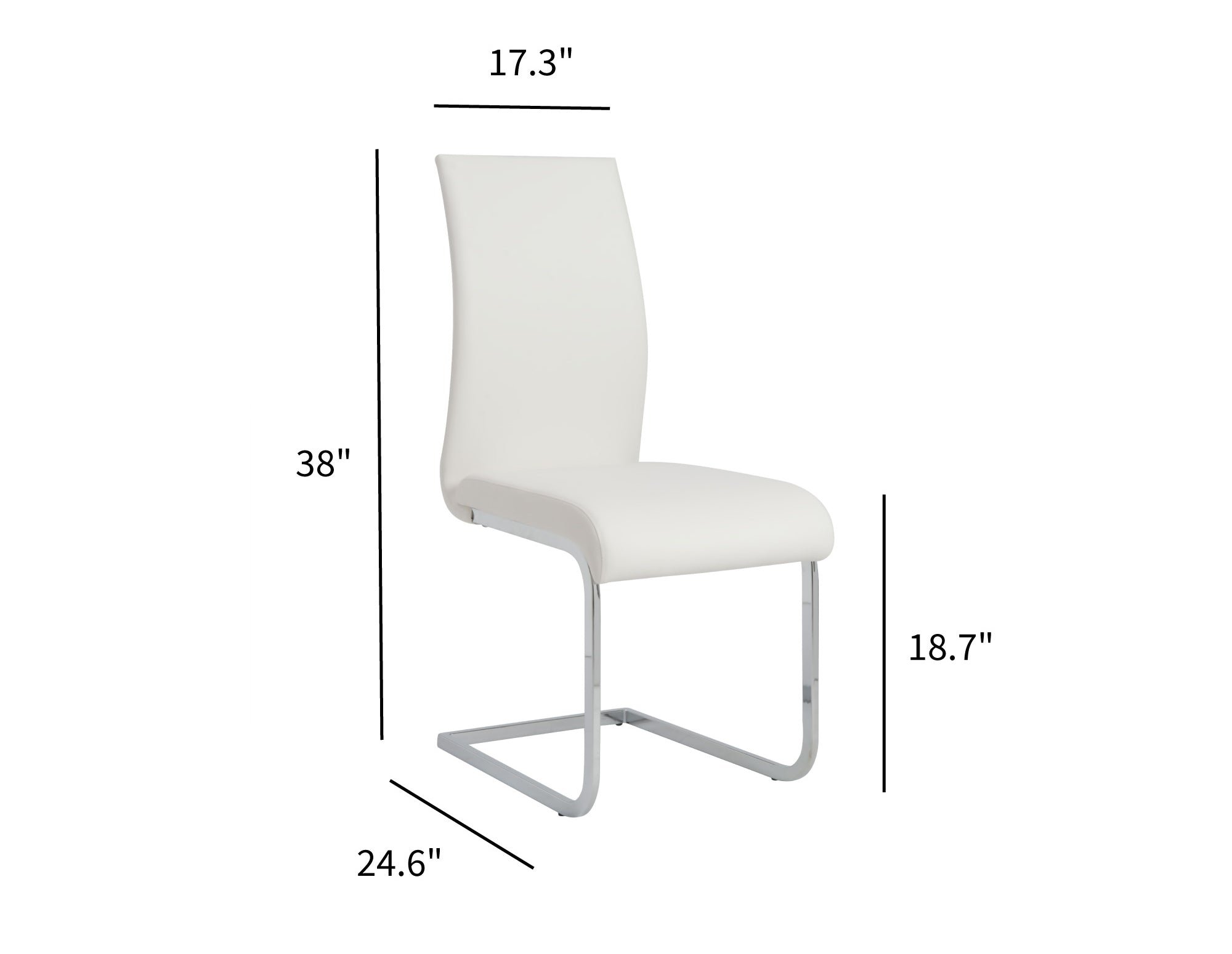 Premium Epifania Dining Leather Chairs Set of 4 - Modern Chrome Legs & Genuine Leather Seating for Elegant Dining Room, Kitchen, or Office Conference Table - Euro Style Contemporary Furniture