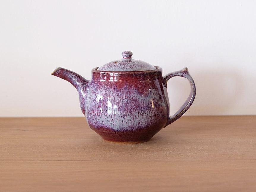 Premium Dark Red Ceramic Tea Pot and Cup Set by Hiroshi Otsu - Japanese Tea Ceremony, Home Decor & Gift for Tea Lovers