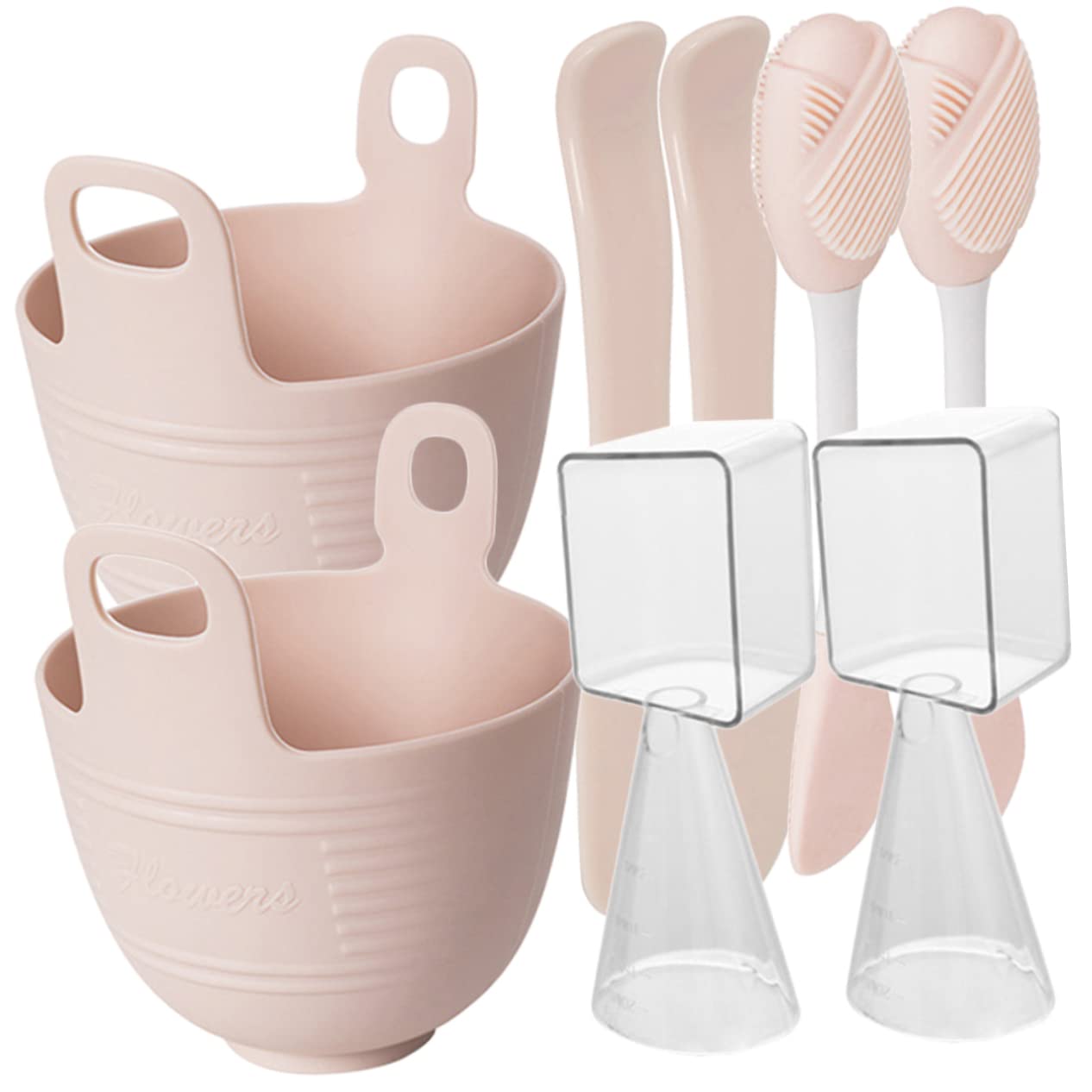 2 Sets Silicone Face Mask Mixing Bowl with Brush - DIY Facial Mask Tool Kit for Skincare, Flexible & Durable Cosmetic Bowls for Women - Perfect for At-Home Spa, Beauty Salon & Professional Makeup Application