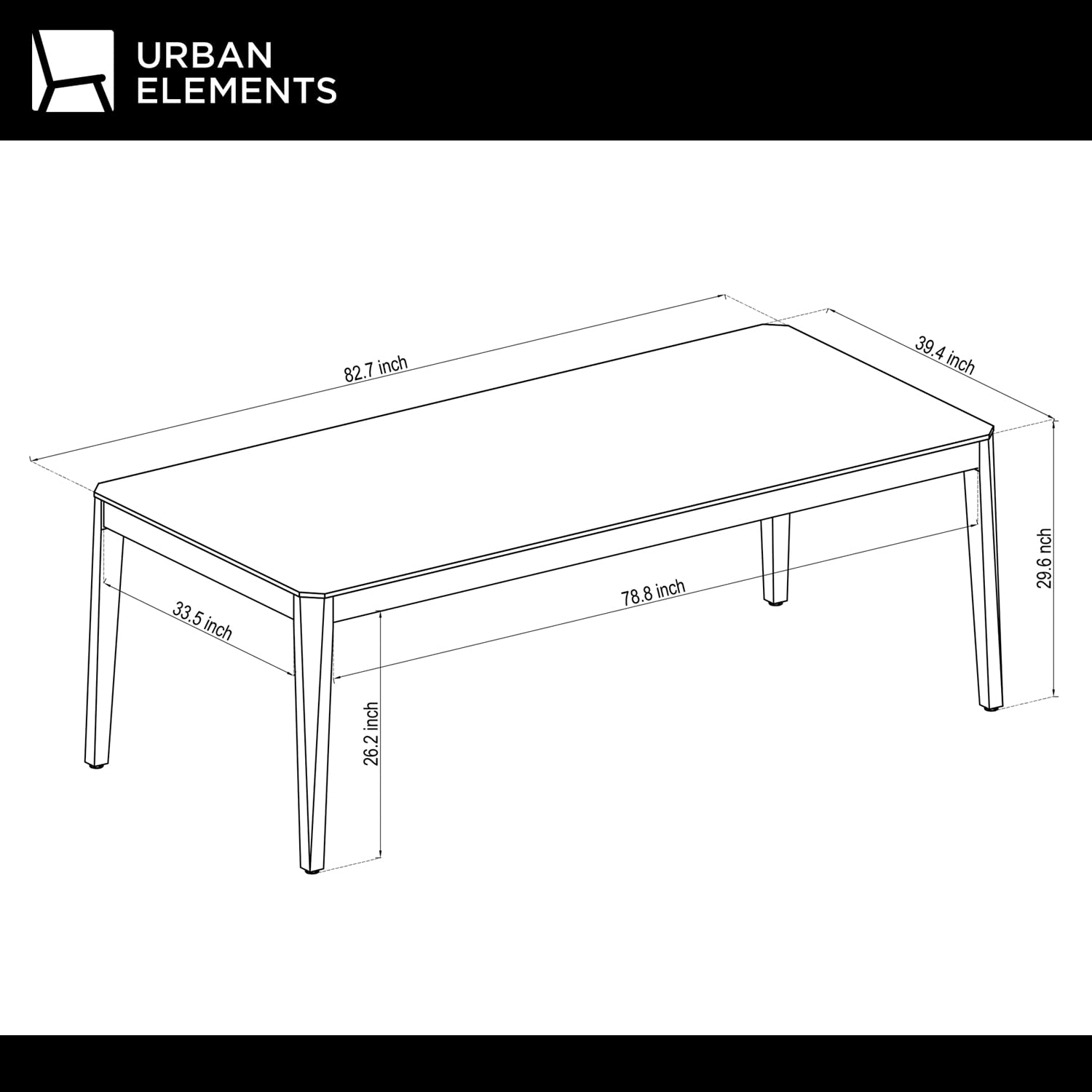 Urban Elements Eugène 9-Piece Patio Furniture Set - 100% FSC Certified Eucalyptus Wood with Teak Finish | Outdoor Dining Table & Chairs, Backyard Furniture Set in Black | Perfect for Garden Parties, Poolside Lounging & Al Fresco Dining
