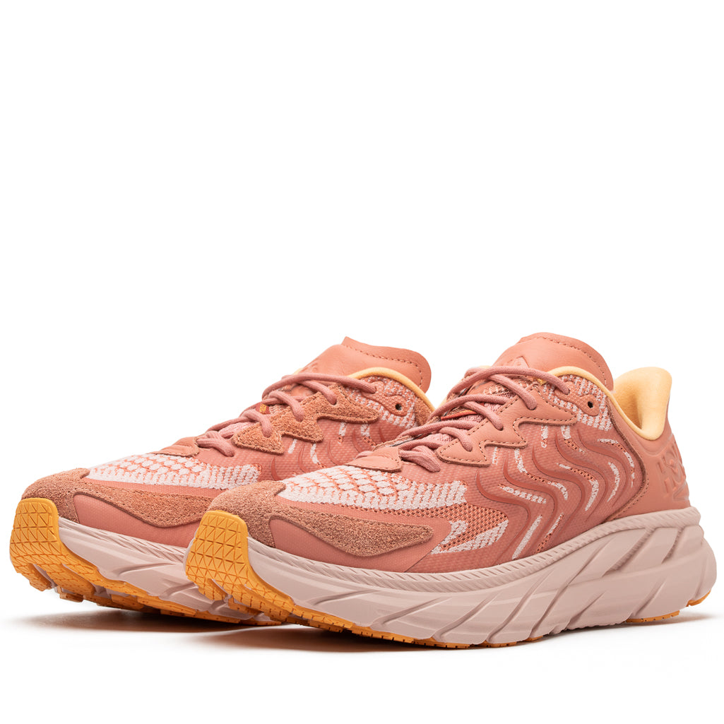 Hoka One One Clifton LS Running Shoes for Men & Women - Earthenware/Peach Whip - Lightweight Cushioned Sneakers for Road Running, Jogging & Daily Wear