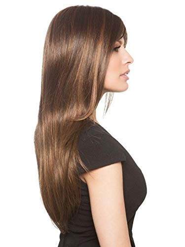 Amore Stevie Wig Bundle - 5 Piece Set with Dark Chocolate Synthetic Wig, Christy's Wigs Q&A Booklet, 2oz Travel Size Wig Shampoo, Wig Cap & Wide Tooth Comb | Perfect for Cosplay, Costume Parties & Everyday Wear