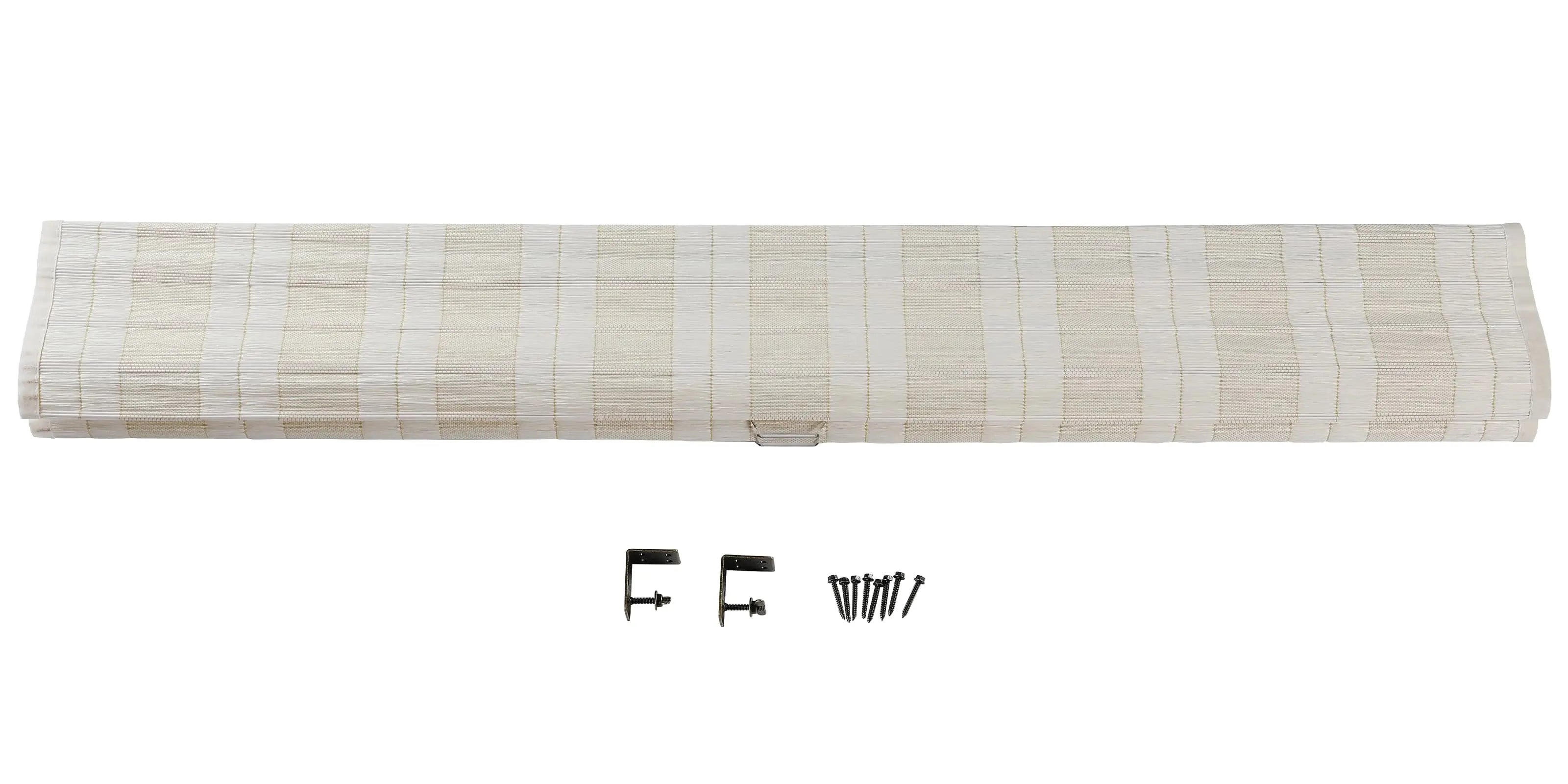 Natural Bamboo Woven Paper Window Shade - Ivory White | Eco-Friendly Roller Blind for Living Room, Bedroom & Office Decor