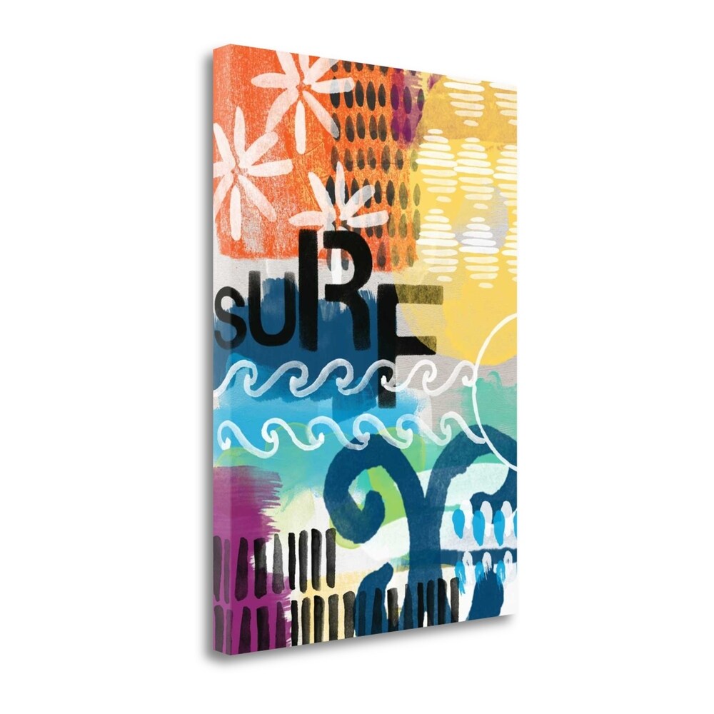Abstract Surf by Linda Woods - Fine Art Giclee Print on Gallery Wrap Canvas - Ready to Hang Wall Art - Perfect for Beach House Decor, Living Room & Office Wall Decor