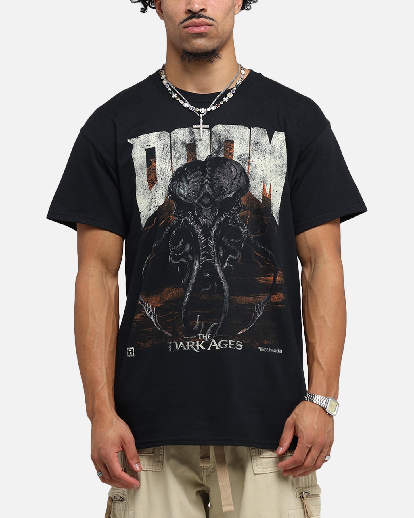 73 Studio X Doom Cacodemon Metal Graphic T-Shirt - Black | Vintage Gaming Tee for Men & Women | Perfect for Concerts, Gaming Events & Casual Wear