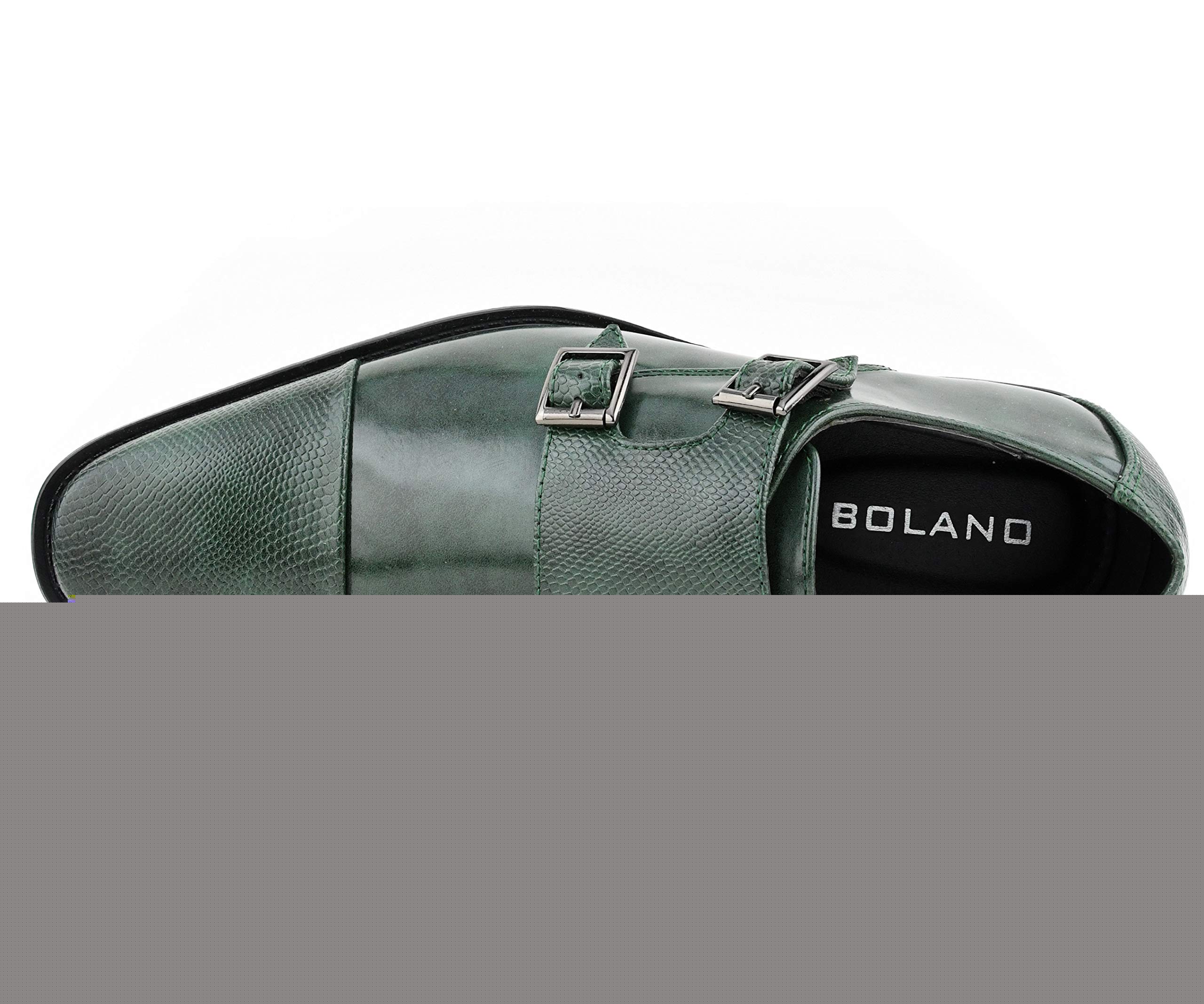 Bolano Bancroft Men's Monk Strap Dress Shoes - Slip On Formal Shoes with Embossed Cap Toe & Double Monk Strap - Perfect for Business, Weddings & Office Wear
