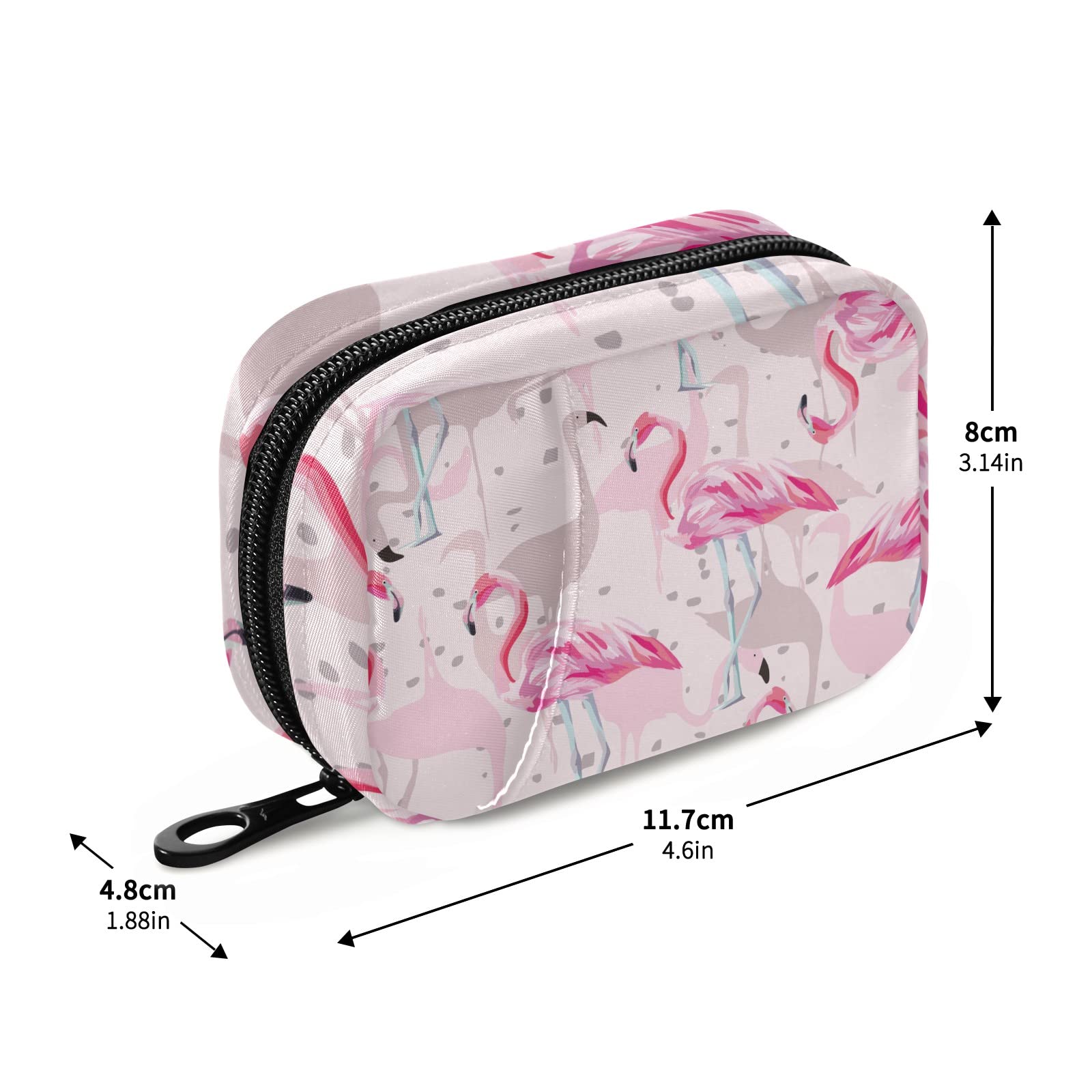 Flamingo Tropical Bird Pink Print 7-Day Pill Organizer - Portable Travel Pill Case with Zipper for Vitamins & Supplements | Compact Weekly Medication Box for Home, Office & Vacation Use