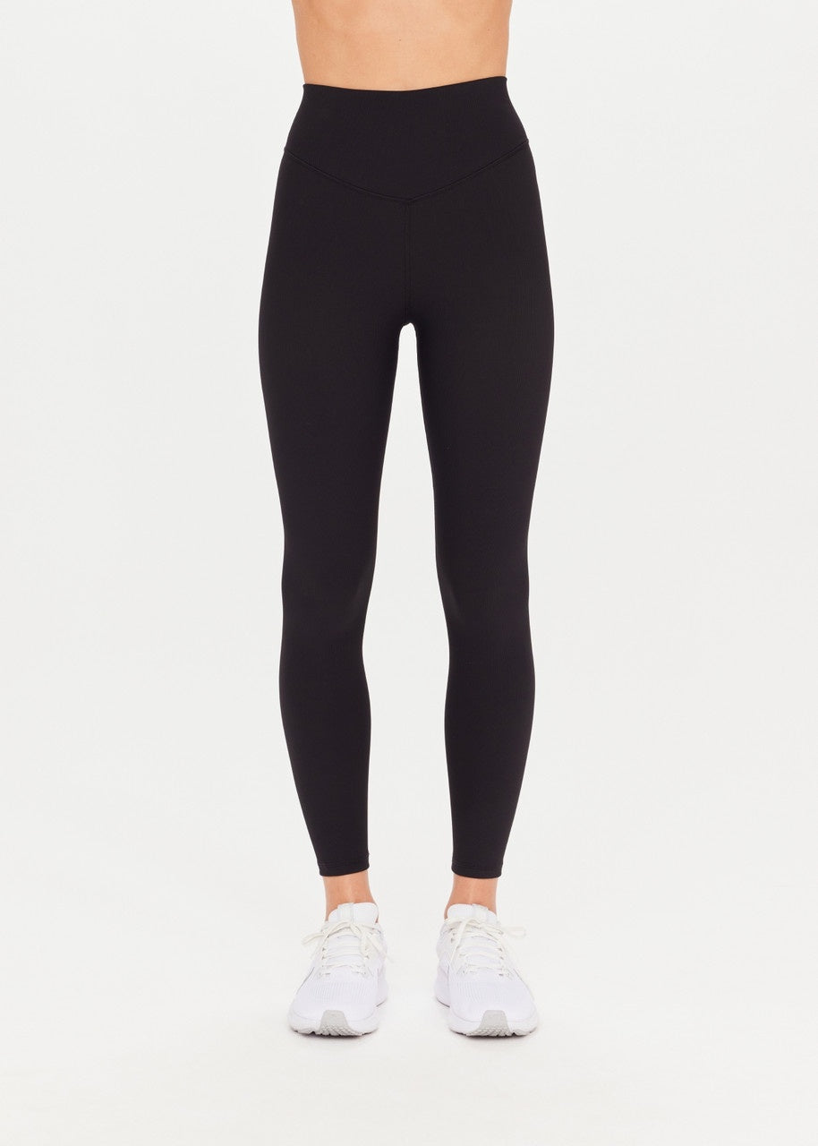 Ribbed 25IN Midi High Tights - Women's Stretchy Comfortable Leggings for Yoga, Workout & Everyday Wear
