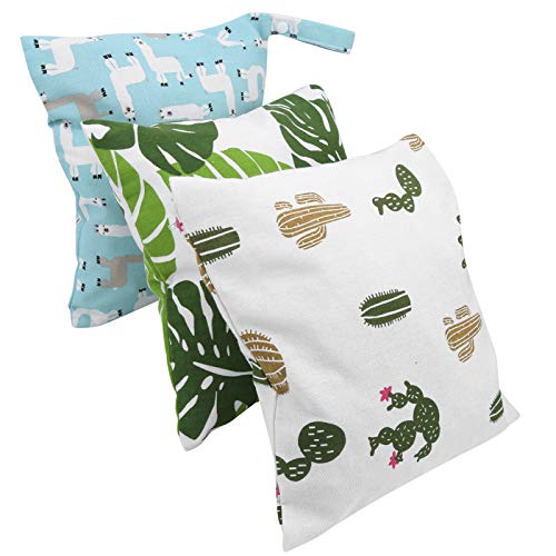 Eco-Friendly Reusable Cloth Diaper Bags for Baby & Mom - Fashionable, Lightweight & Waterproof - Perfect for Travel, Beach, Pool & Outdoor Activities - Set of 3 Washable Diaper Organizers