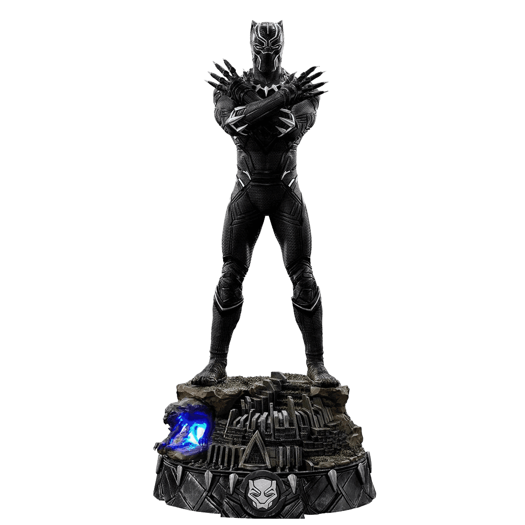 Iron Studios The Infinity Saga Black Panther Deluxe BDS Art Scale 1/10 Statue - Marvel Collectible Figure for Display & Home Decor