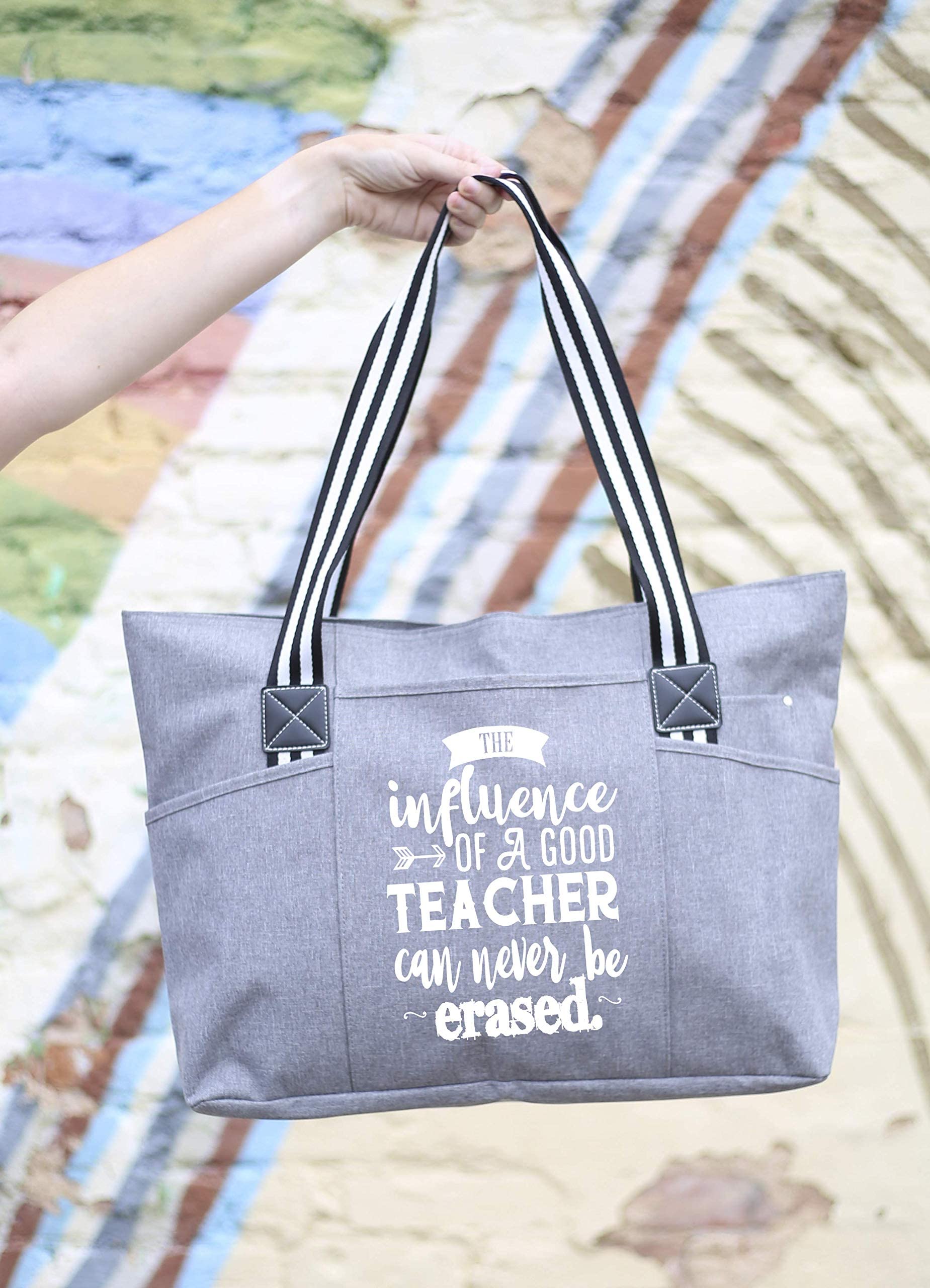 Brooke & Jess Designs Teacher Tote Bag for Women - Durable Work Handbag with Multiple Pockets, Perfect Teacher Appreciation Gift for Educators, Back to School, Classroom Organization & Daily Commute