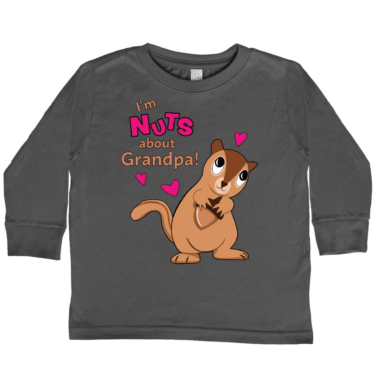 I'm Nuts About Grandpa Toddler Long Sleeve T-Shirt - Cute Graphic Tee for Kids - Perfect for Family Reunions & Grandparents Day