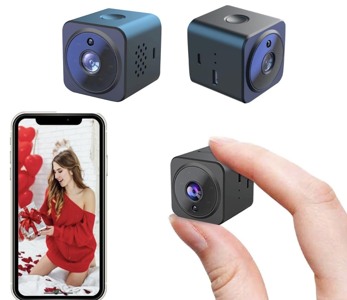 Kosicam Mini Spy Hidden Camera - HD 1080P WiFi Wireless Security Camera with Night Vision, Motion Detection & Audio Recording for Home, Office, Baby Monitor & Indoor Surveillance