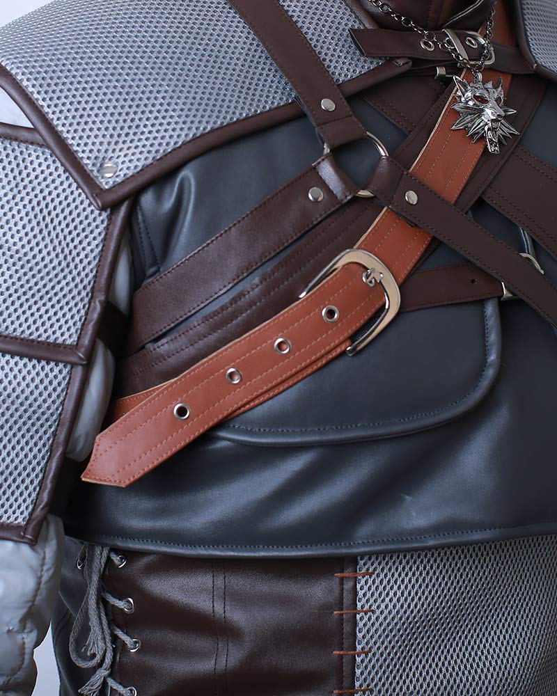 Miccostumes Men's The Witcher Cosplay Costume Outfit - Geralt of Rivia Halloween Costume, LARP, Comic Con & Cosplay Events