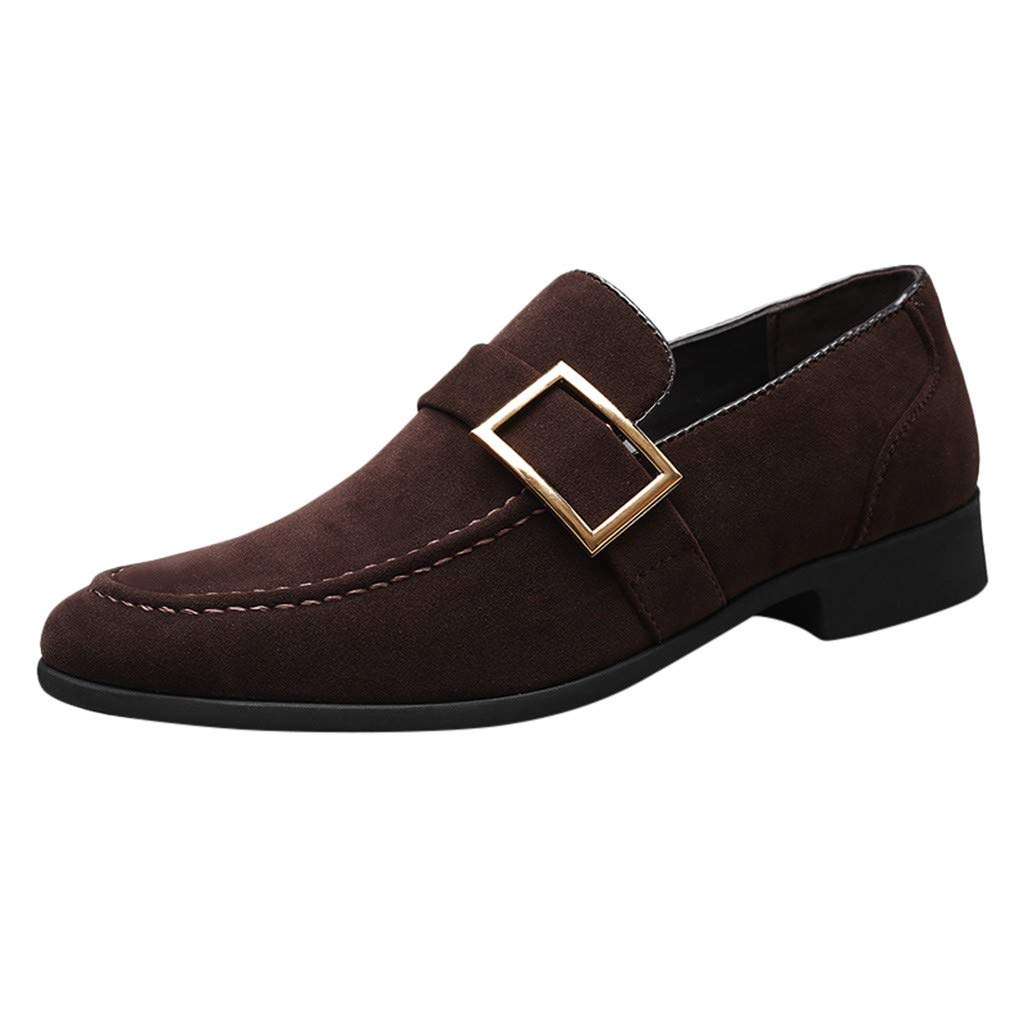 Premium Men's Leather Business Casual Shoes - Comfortable Walking & Driving Loafers for Office & Travel (Coffee, Size 9) | Ideal for Business Meetings, Daily Commute & Smart Casual Outfits