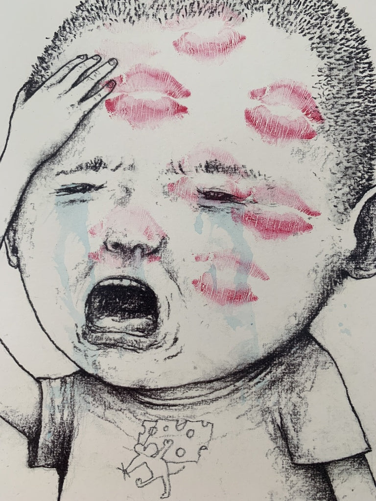 DRAN KISS ME CRYING BOY Canvas Wall Art - Vintage Aesthetic Poster for Bedroom, Living Room & Office Decor - Perfect Gift for Art Lovers & Home Decoration