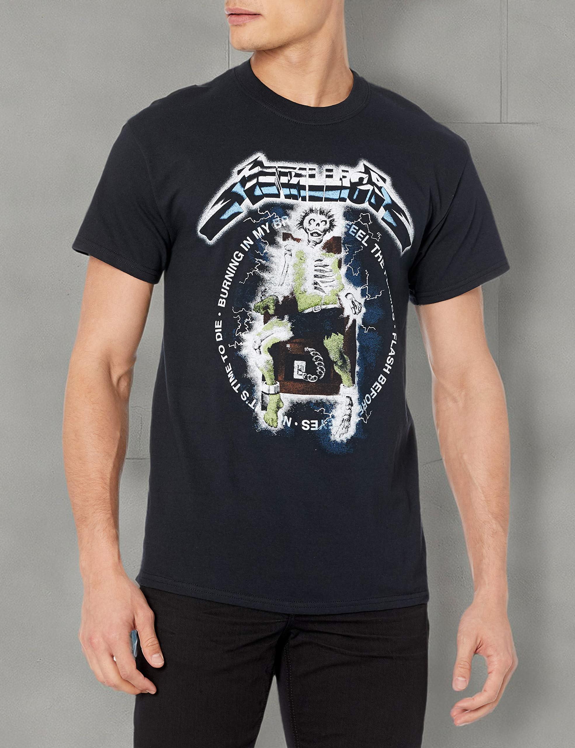 Metallica Vintage Electric Chair Graphic T-Shirt for Men - Rock Band Tee for Concerts, Gifts & Casual Wear