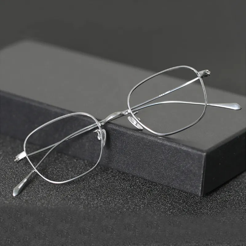 Stylish Black Unisex Titanium Square Eyeglasses - Lightweight 199g for Work, Reading & Fashion