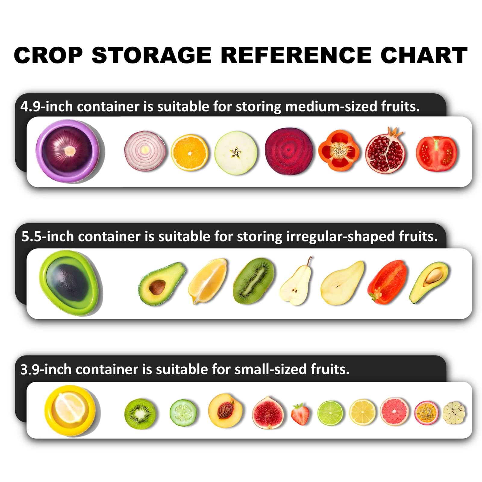 Avocado Keeper & Tomato Holder - 4-Piece Reusable Food Storage Containers for Refrigerator - Perfect for Garlic, Onions, Lemons & Potatoes - Keep Fruits & Vegetables Fresh Longer in Kitchen & Fridge