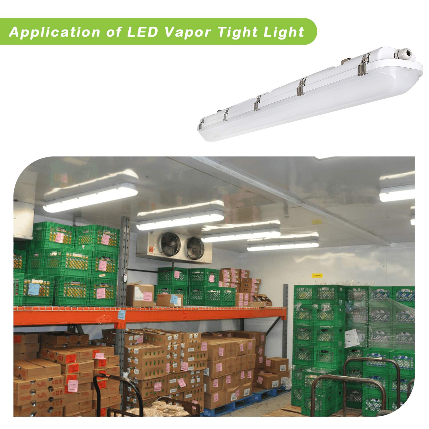 Hykolity 4 Pack 4FT LED Vapor Tight Light Fixture - 40W/50W/60W Selectable, 4000K/5000K/6000K CCT, 130lm/W, Waterproof Shop Light for Parking Garage, Carport, Warehouse & Car Wash - Durable Lighting for Industrial & Commercial Spaces
