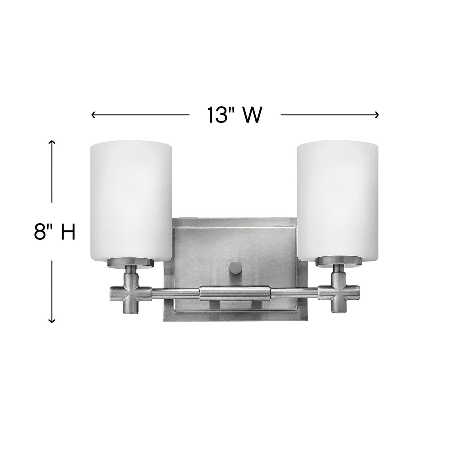 Hinkley Laurel Collection 2-Light Bathroom Vanity Light Fixture in Brushed Nickel - Perfect for Modern Bathrooms & Powder Rooms
