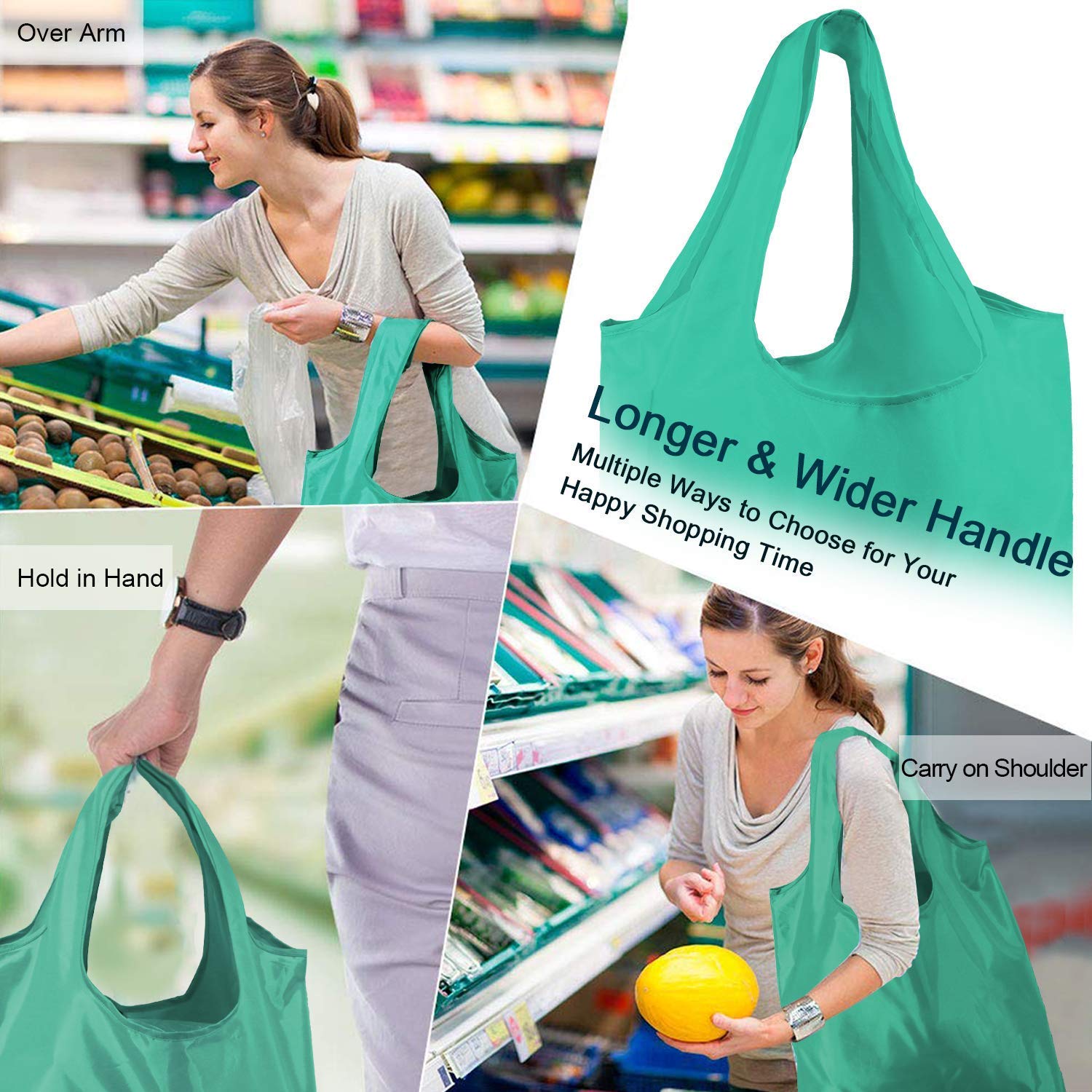 22 Pack Reusable Grocery Bags with Zipper - Large 50LBS Capacity, Machine Washable, Lightweight & Durable Polyester Shopping Totes (Animal Prints: Dogs, Elephants, Hedgehogs, Cats, Turtles) - Perfect for Groceries, Beach Trips, Picnics & Farmers Market