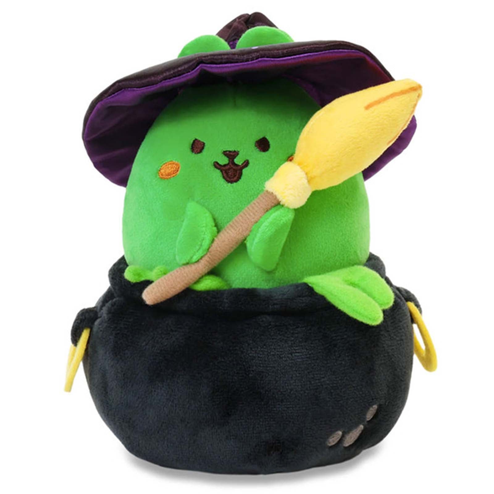 Anirollz Halloween Green Witch Bunniroll Cauldron 6 Inch Plush Stuffed Animal Toy - Cute Collectible Decor for Halloween Party, Home Display & Gift Giving