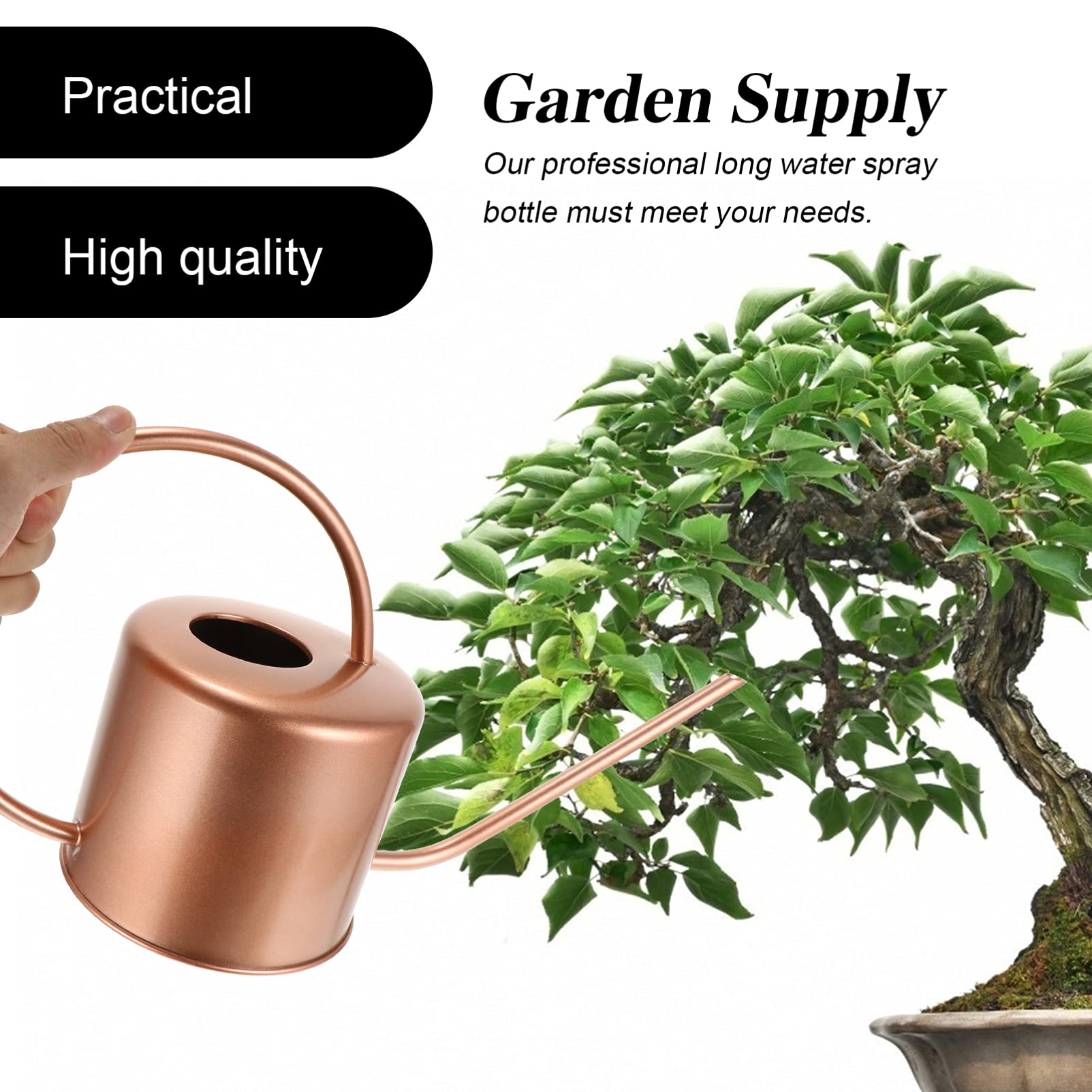 Hemoton Stainless Steel Watering Can - 1 Gallon Garden Watering Pot with Long Spout for Indoor & Outdoor Plants, Flowers, and Herbs - Perfect for Home, Office, and Greenhouse Use