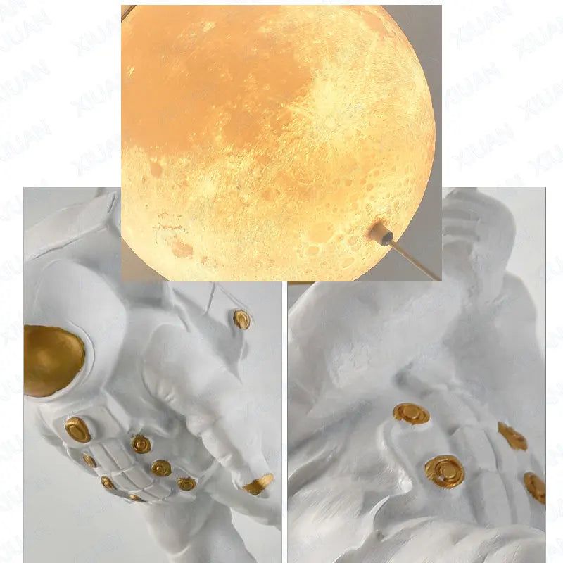 NASA-Inspired Astronaut Moon Night Light for Kids Bedroom - Glow in the Dark Space-Themed Nursery Decor for Boys & Girls