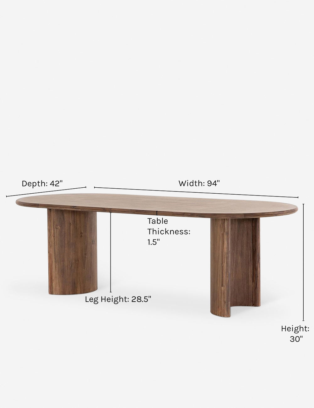 Gilda Oval Dining Table - Modern Wooden Kitchen Table for 6 - Perfect for Family Dinners & Entertaining Guests