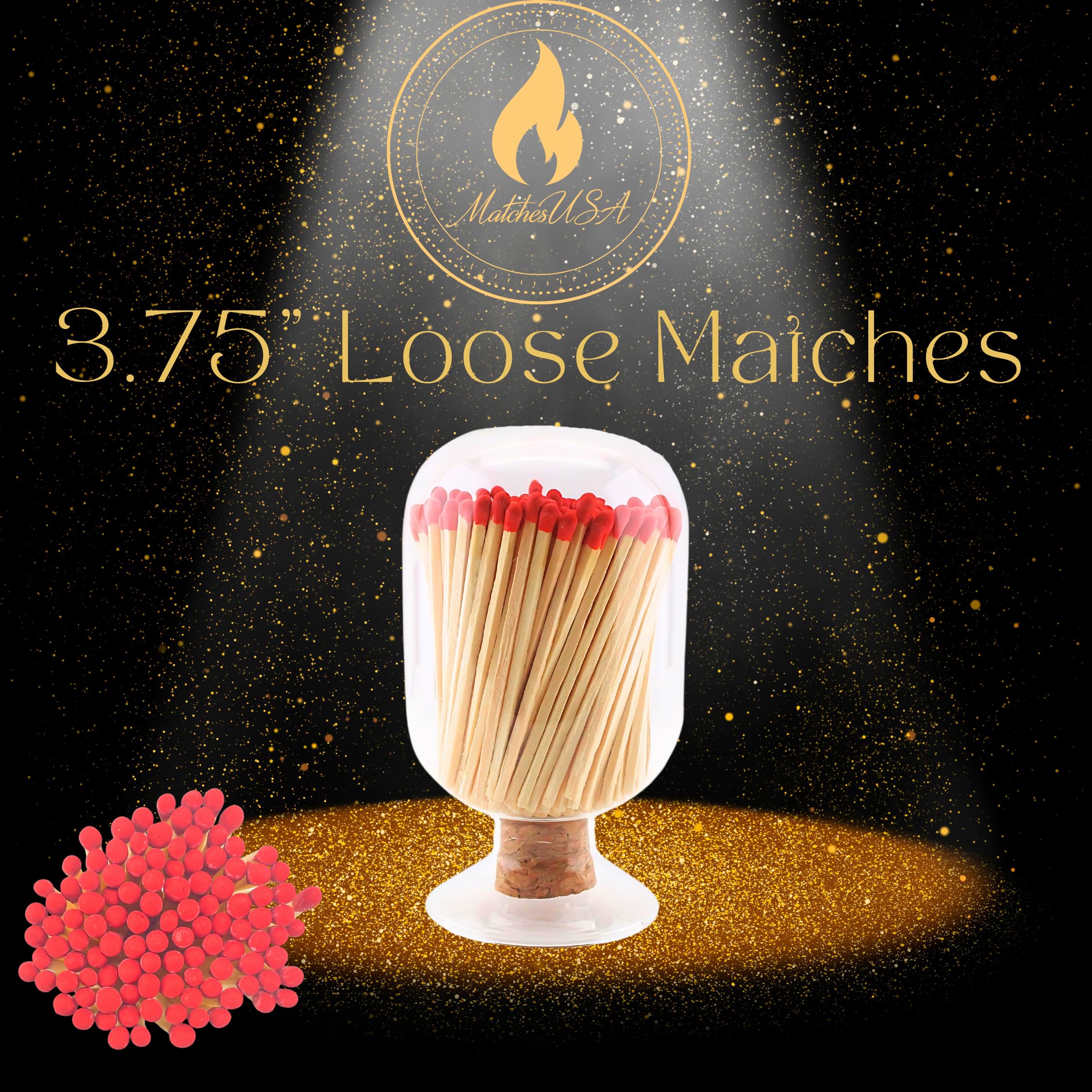 3.75 Inch Red Safety Matches - 100 Count Wooden Matchsticks Bundle for Fireplace, Candles & Camping - Long Burning Replacement Matches for Home, Outdoor & Emergency Use