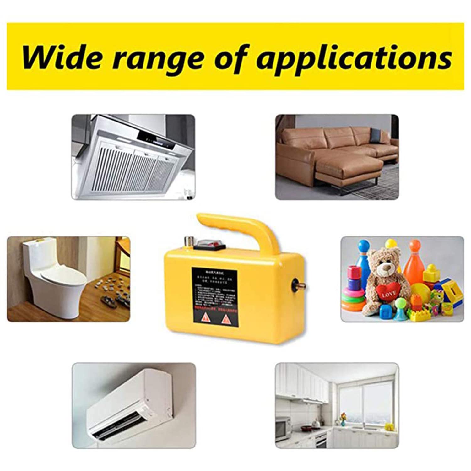 Portable Handheld Steam Cleaner for Furniture, Car & Household - Multifunctional High-Temperature Steam Cleaner for Kitchen, Toilet & Car Seats (220V, Yellow) | Deep Cleaning & Sanitizing for Home & Auto
