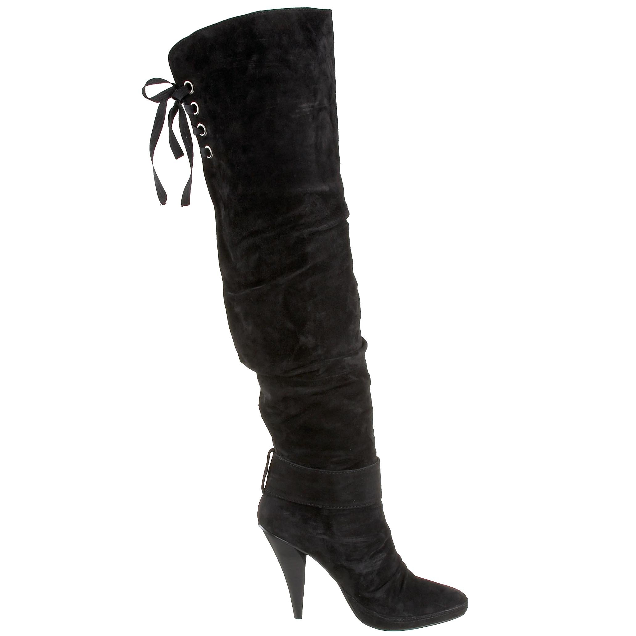 Sexy Women's Kinky Boots - High Heel Fetish Boots for Cosplay, Nightclub & Halloween Costume - Black PU Leather Thigh High Boots for Women's Fashion & Party Wear