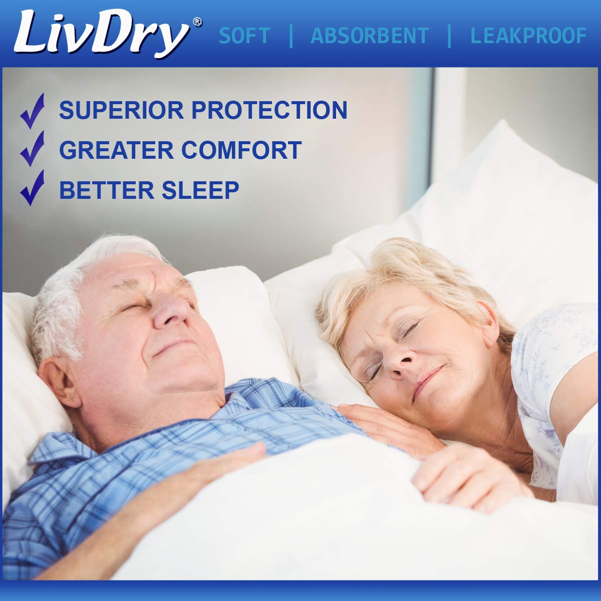 LivDry MegaBriefs Adult Diapers with Tabs - Maximum 12-Hour Protection, Super Absorbent Incontinence Underwear for Men & Women - Leakproof Briefs (Large, 48-Pack) - Ideal for Overnight Use, Travel, and Active Lifestyles