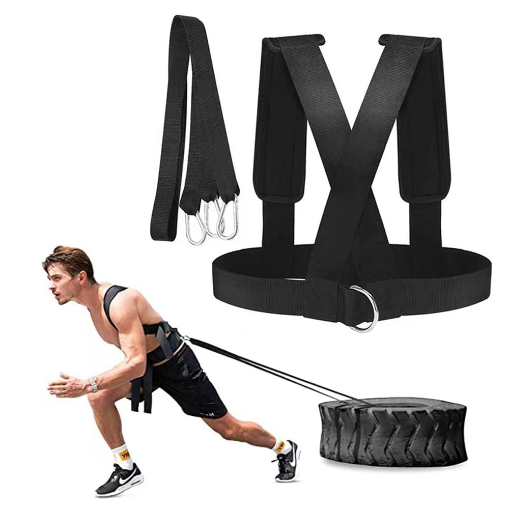 DZOZO Sled Harness Belt - Workout Harness with Pull Strap for Strength Training & Resistance Exercises - Speed Trainer Vest for Fitness & Sports Equipment - Perfect for Gym, CrossFit, and Outdoor Training