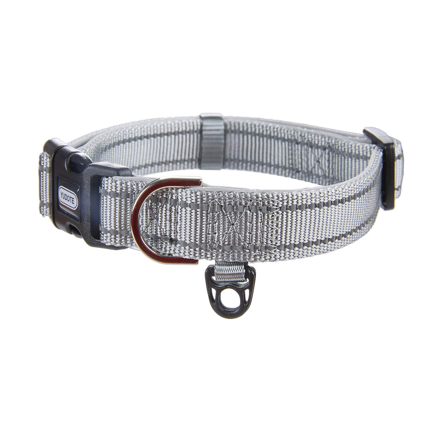 Reflective Nylon Dog Collar with Breathable Neoprene Padding - Adjustable Small Dog Collar (9.8