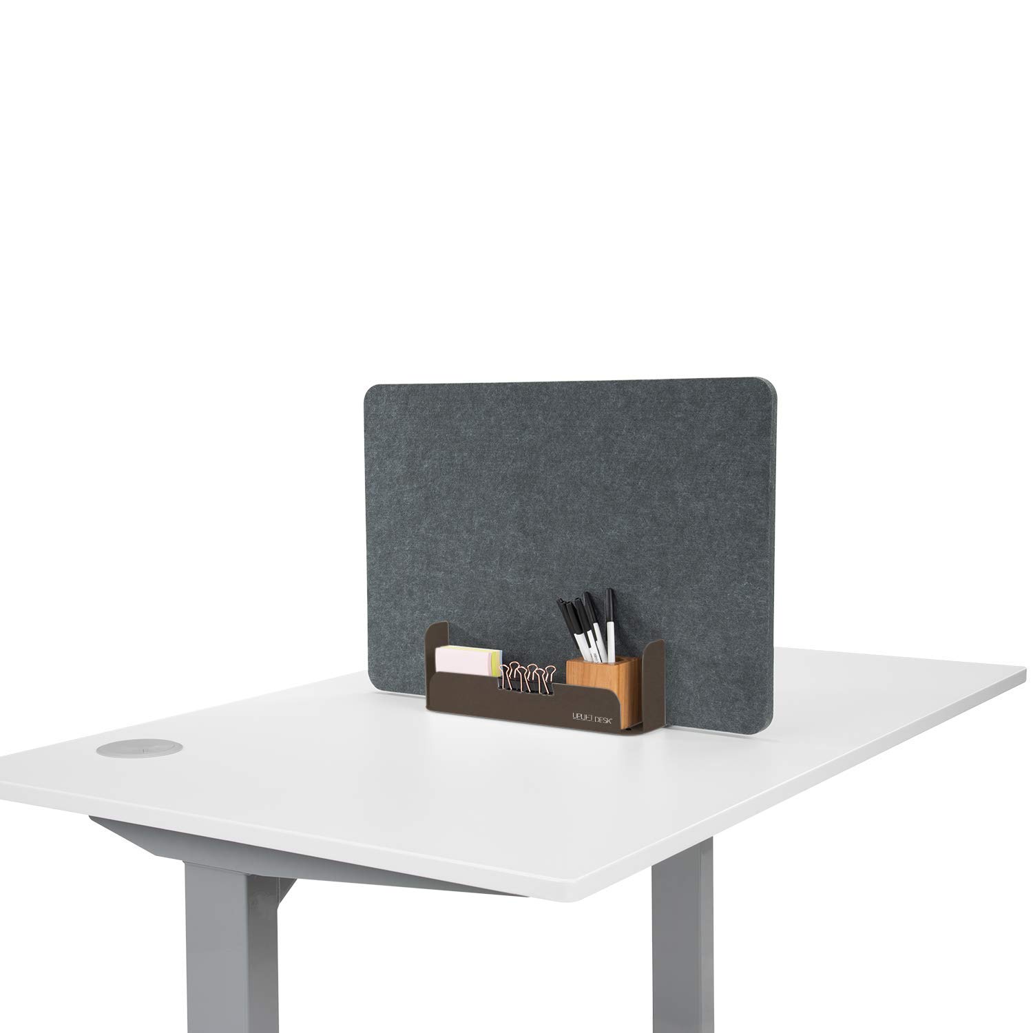Industrial Style Acoustic Desktop Privacy Panel Holder by Uplift Desk - Office Workspace Sound Barrier for Focus & Productivity