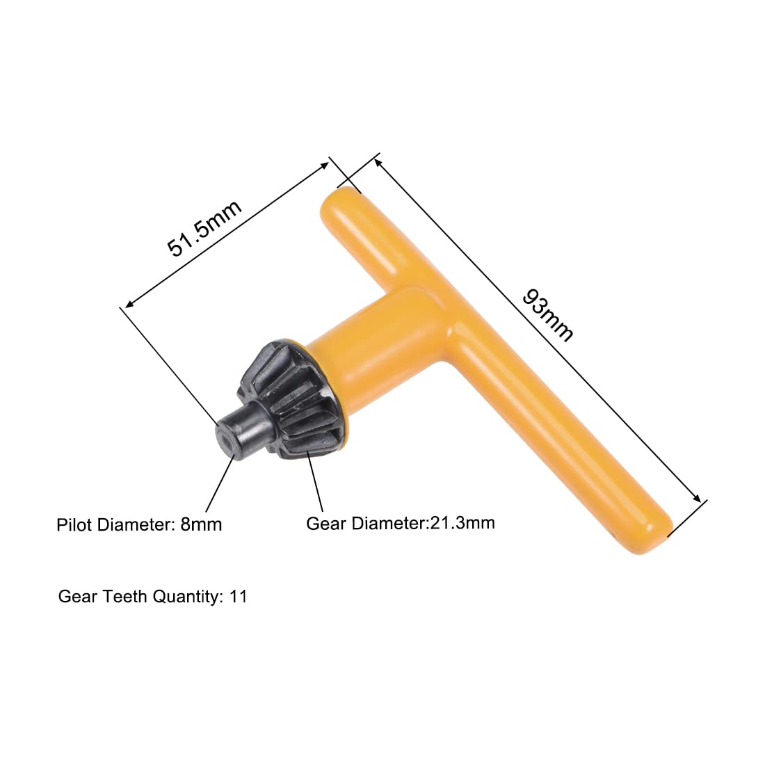 8mm Pilot 11 Teeth Chuck Key for 3-16mm Drill Chuck - Compatible with Most Power Drills - Perfect for Woodworking, Metalworking & DIY Projects