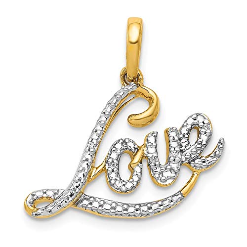 14K Gold Diamond Love Pendant Necklace for Women - Elegant Valentine's Day, Anniversary & Birthday Gift - Perfect for Romantic Occasions, Date Nights & Special Celebrations