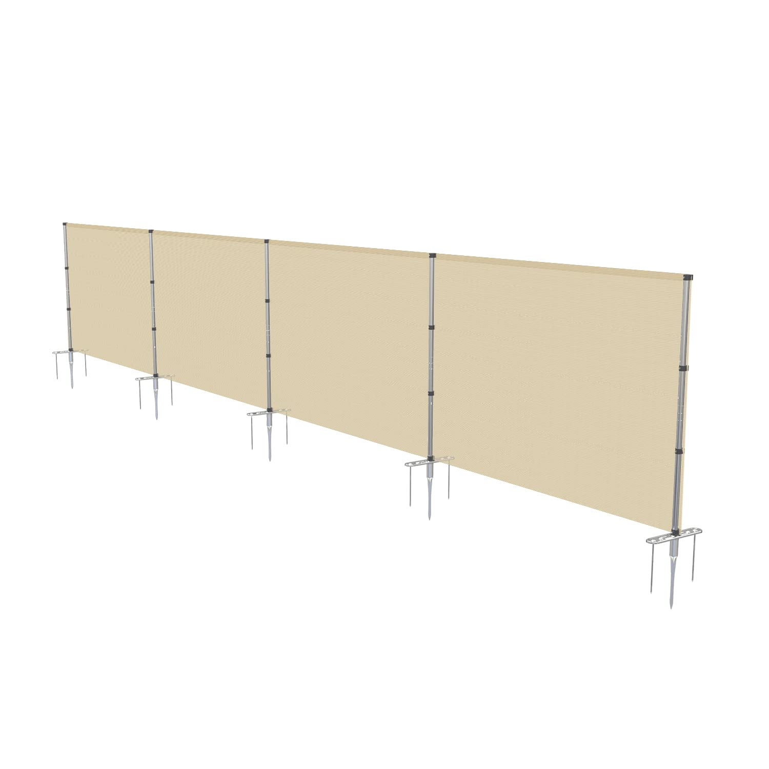 Coarbor 4'x25' Removable Privacy Fence Panel - Outdoor Yard Barrier for Pools, Dogs, Chicken Coops & Vegetable Gardens - Beige Fencing with Spikes & Poles | Perfect for Backyard Privacy, Pet Containment & Garden Protection