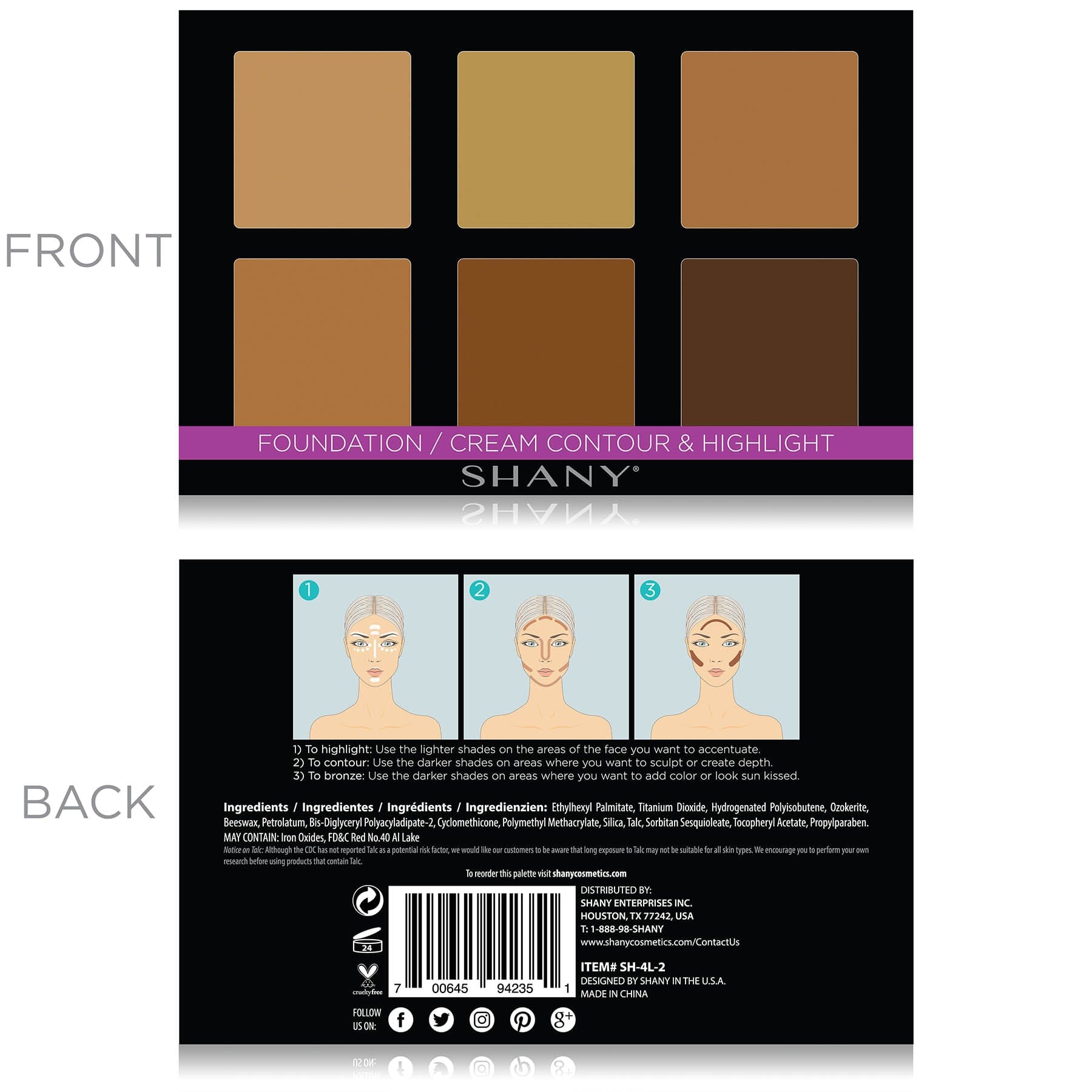 4 Layer Contour & Highlight Makeup Kit with Refillable Pans - Professional Face Contouring Palette for Cheekbones, Nose & Jawline - Perfect for Bridal, Photoshoot & Everyday Makeup Looks