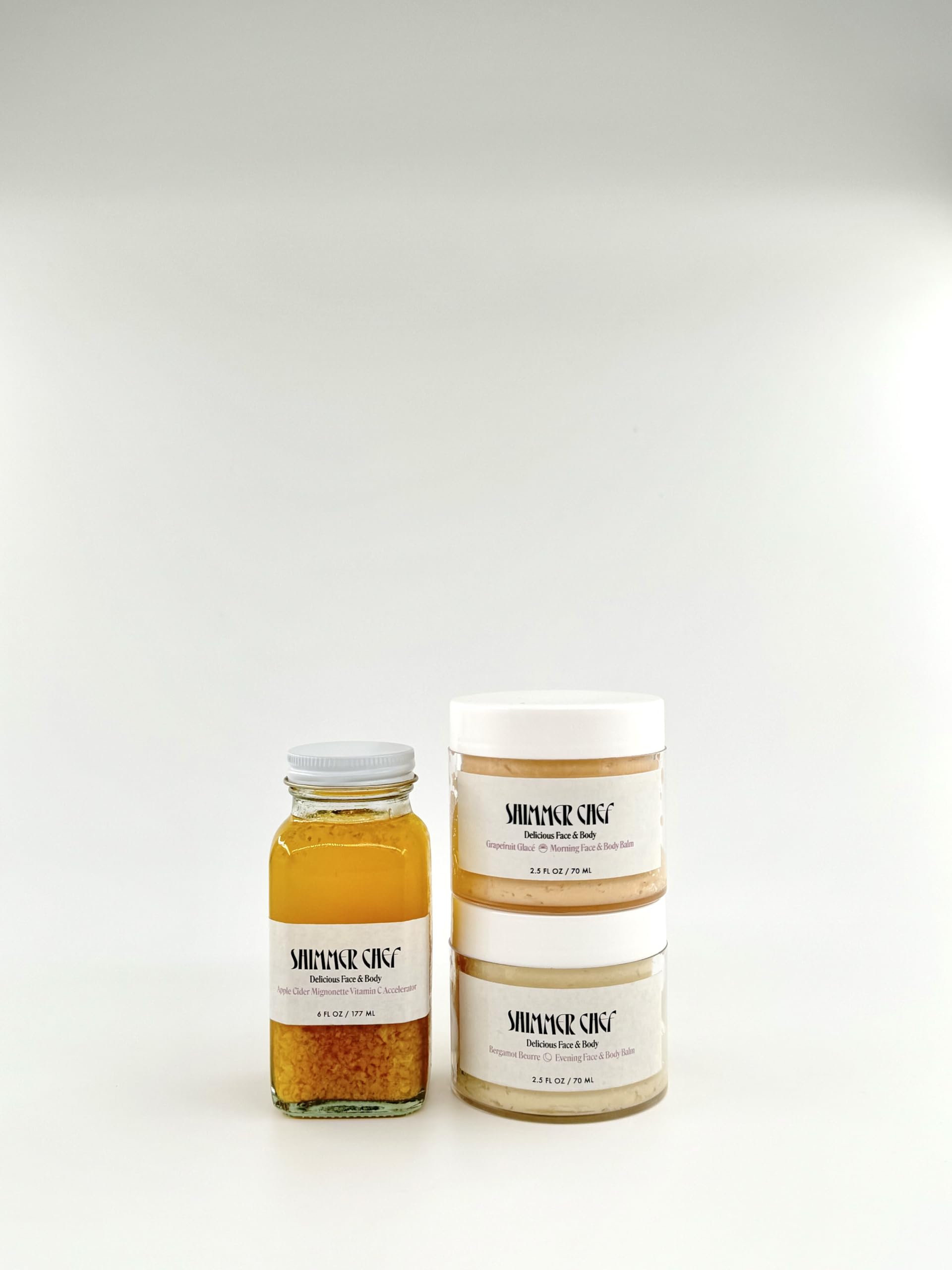 Daily Shimmer Set | Morning & Evening Face & Body Balms with Apple Cider Vinegar & Vitamin C | Radiant Glow Booster, Collagen Enhancement | Hydrating, Protective & Antioxidant Formulas | Perfect for Skincare Routine & Gift Giving