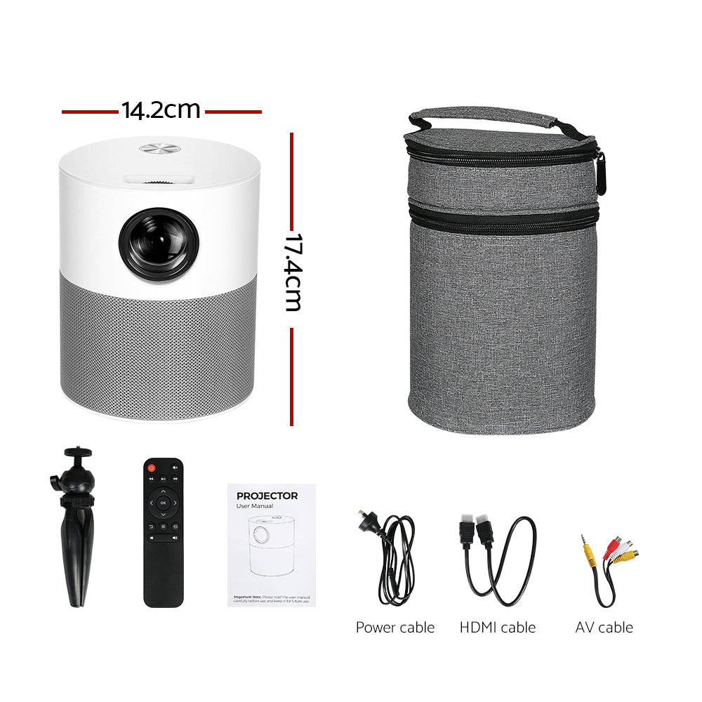 Devanti 1080P Portable Mini Video Projector with WiFi & HDMI - Home Theater, Outdoor Movies, Gaming, and Presentations - Includes Carry Bag