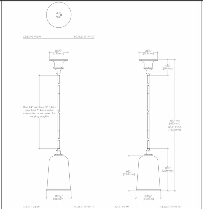 Waterworks Henry Pendant Light Fixture in Matte Brass - Elegant Modern Lighting for Dining Room, Bedroom & Living Room Decor