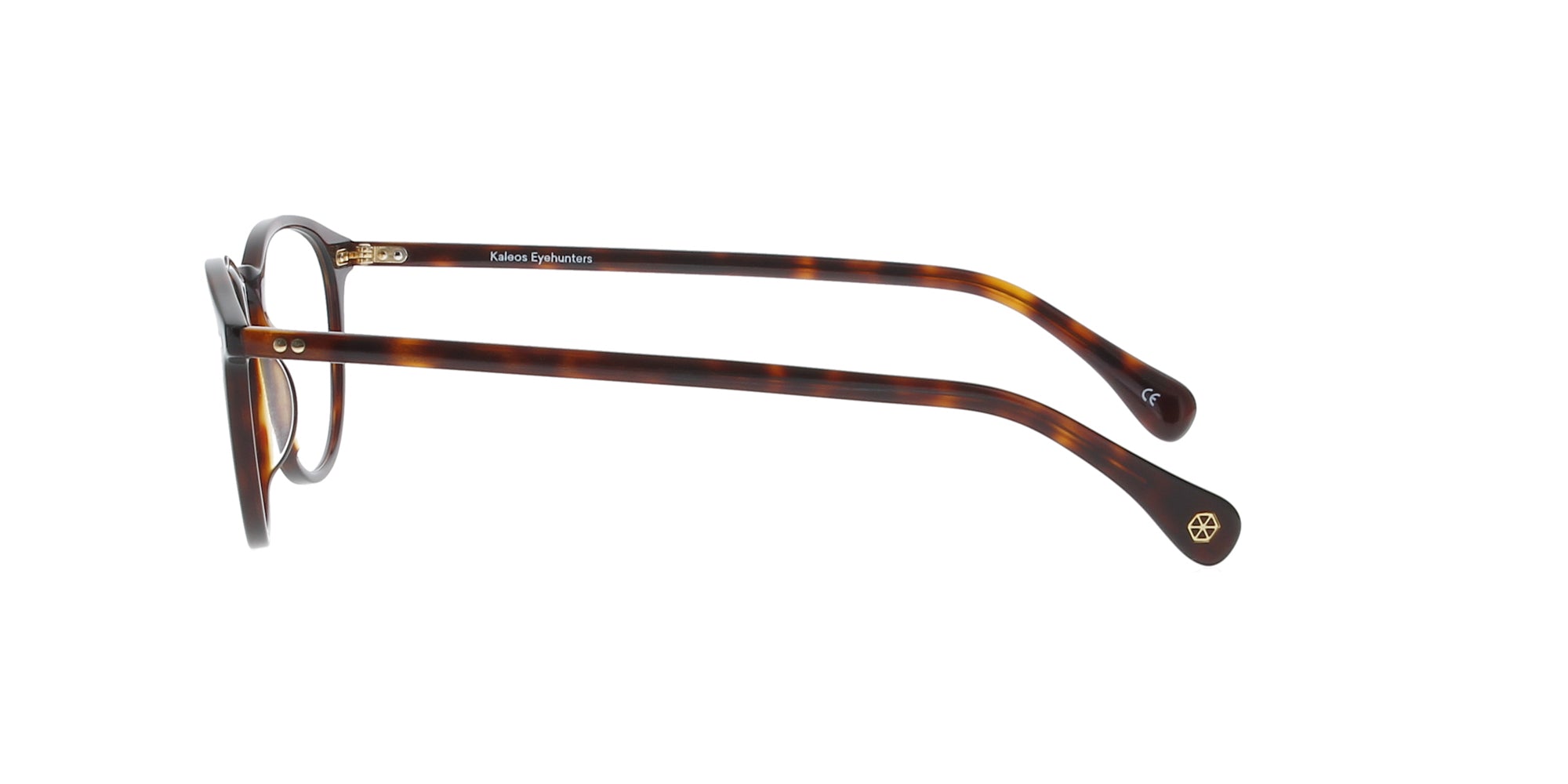 Dark Brown Tortoiseshell Round Kaleos Eyeglass Frames - Stylish & Durable for Reading, Driving & Fashion Accessories