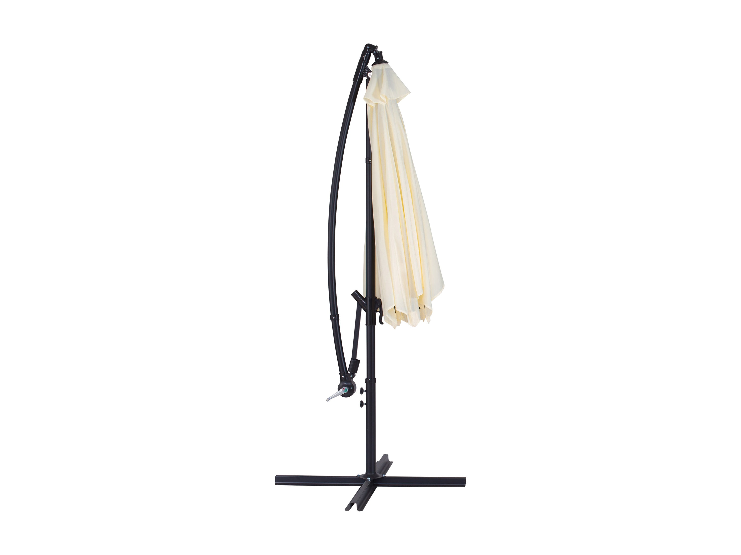 9ft Warm White Cantilever Umbrella - Outdoor Patio Sun Shade with Adjustable Tilt for Garden, Poolside, and Backyard Relaxation