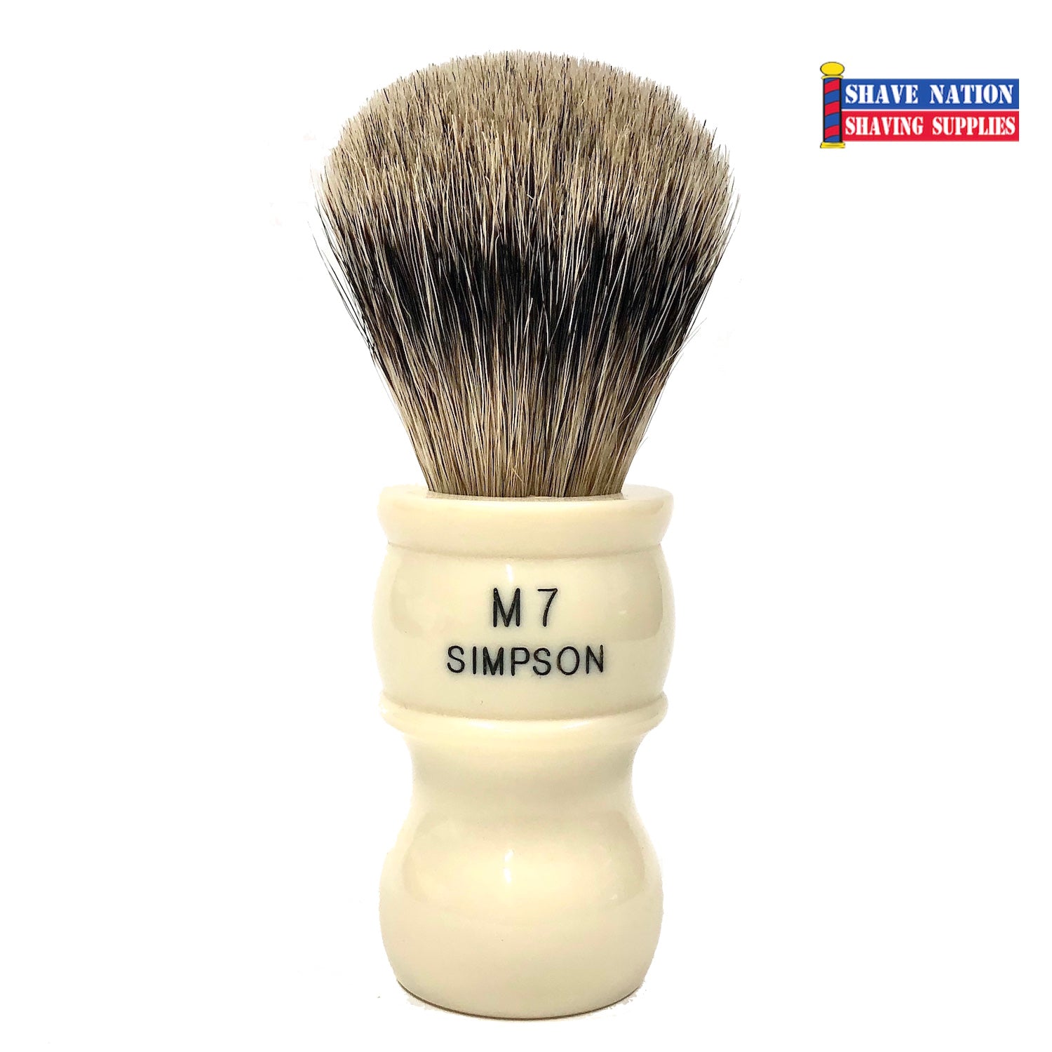 Simpsons M7 Best Badger Shaving Brush with Ivory Handle - Premium Wet Shaving Tool for Men's Grooming & Luxury Shave Routine